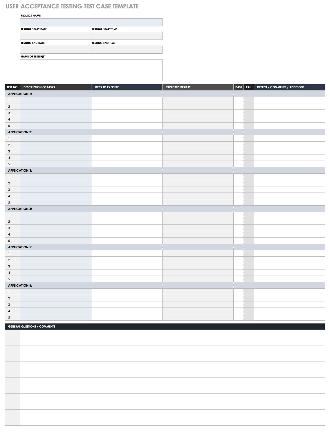 Free Test Case Templates | Smartsheet Intended For User Acceptance Testing Feedback Report Template