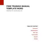 Free Training Manual Template Wordkazelink257 – Issuu With Training Documentation Template Word