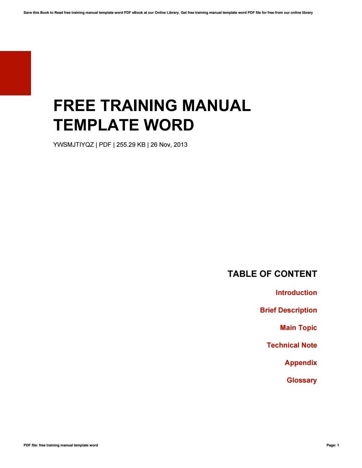 Free Training Manual Template Wordkazelink257 - Issuu With Training Documentation Template Word