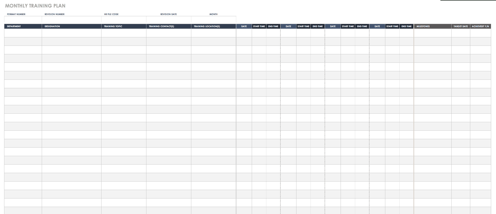 Free Training Plan Templates For Business Use | Smartsheet Pertaining To Blank Scheme Of Work Template