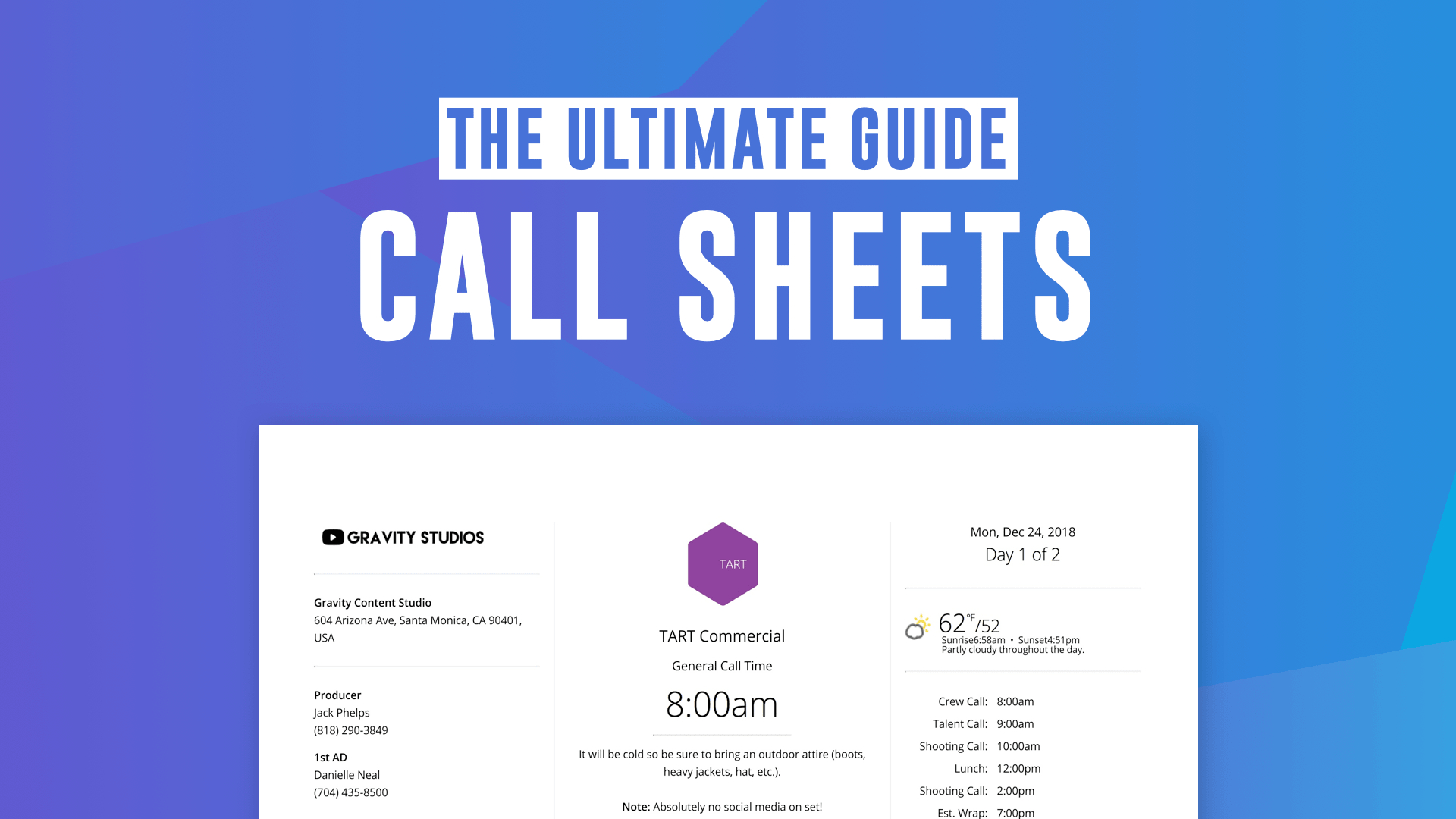 Free Tv & Film Call Sheet Templates: Make A Pro Callsheet In With Film Call Sheet Template Word