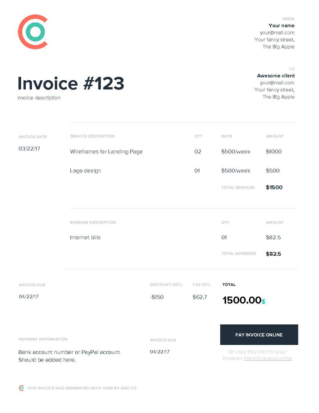 Free Web Development Invoice Template | Excel | Pdf | Word Regarding Web Design Invoice Template Word