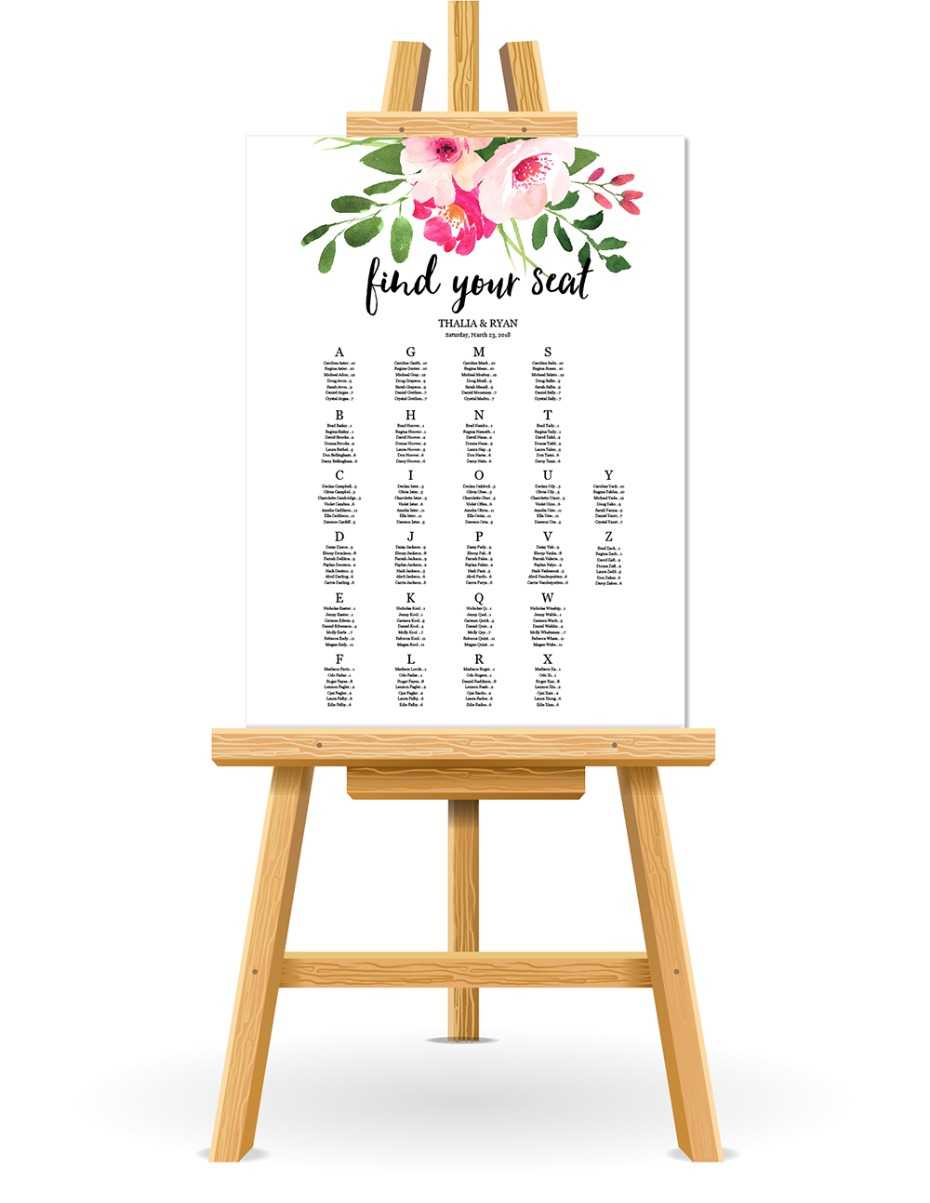 Free Wedding Seating Chart Printable Throughout Wedding Seating Chart Template Word