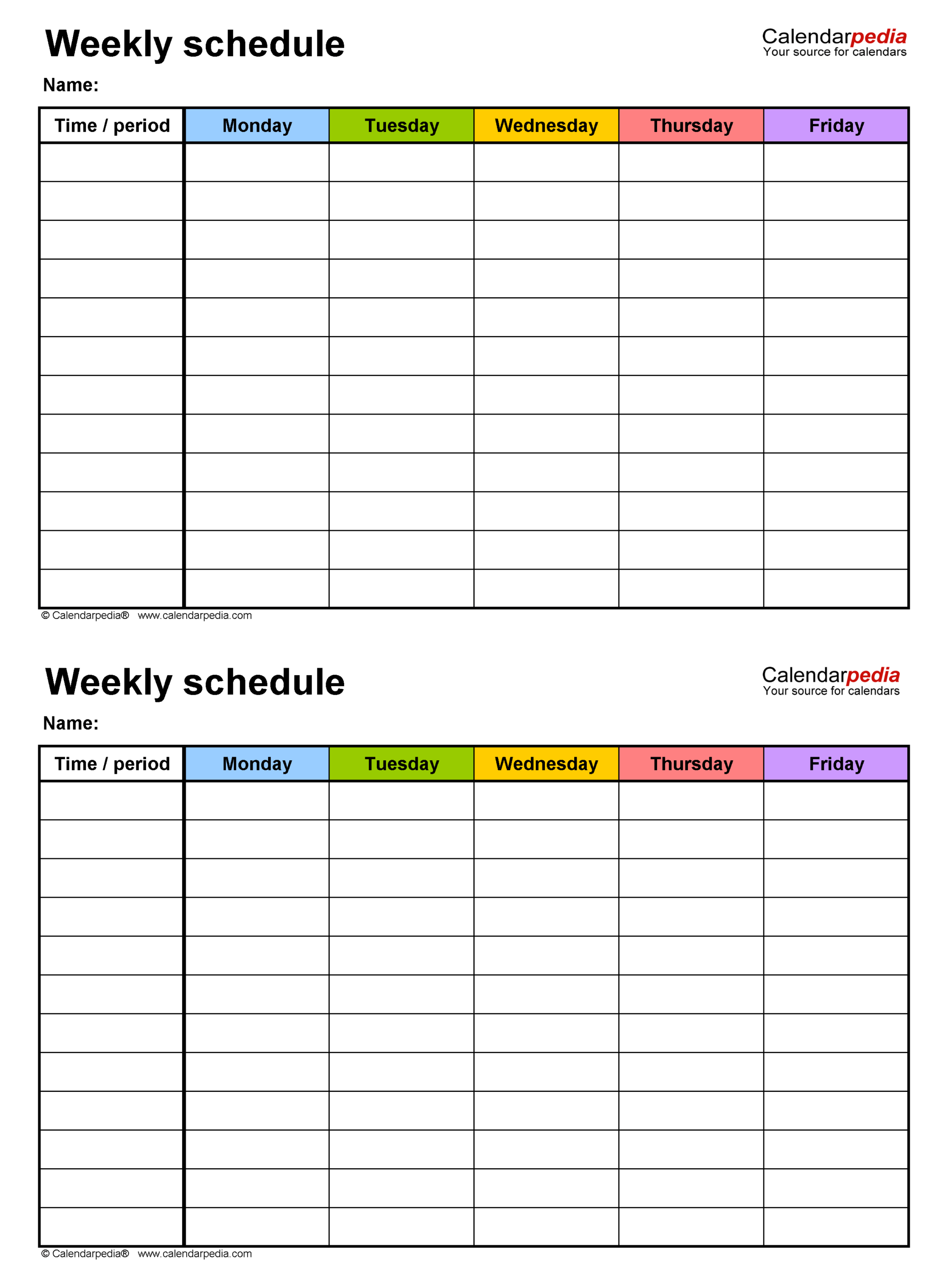 Free Weekly Schedule Templates For Word – 18 Templates With Blank Monthly Work Schedule Template
