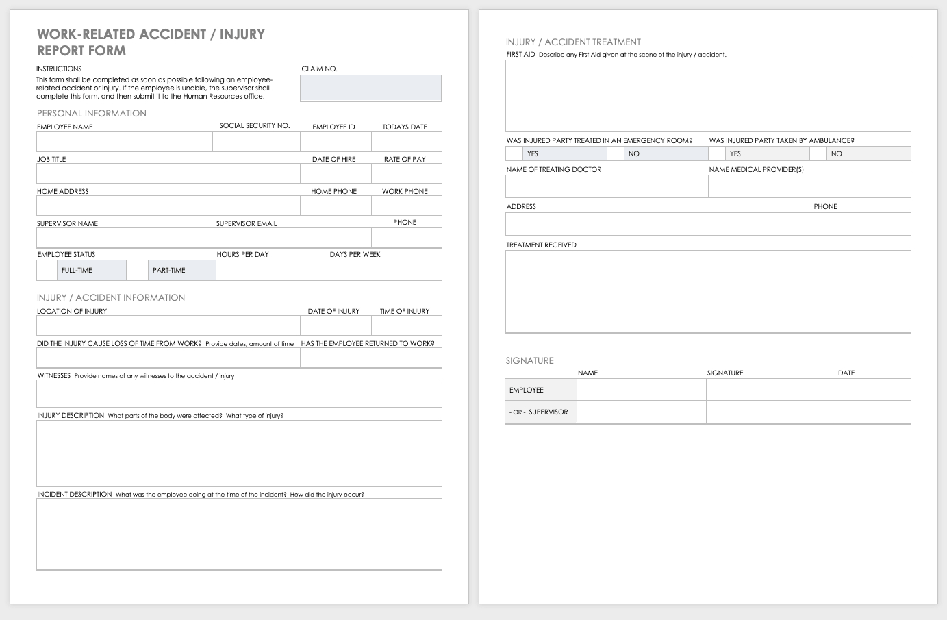 Free Workplace Accident Report Templates | Smartsheet For Construction Accident Report Template