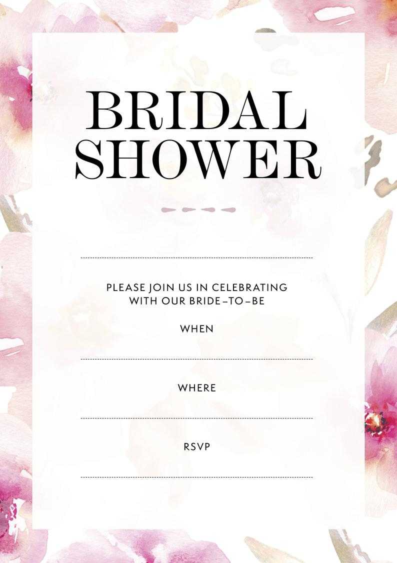 Gardens // Blank Bridal Shower Invitation (Instant Download) Regarding Blank Bridal Shower Invitations Templates