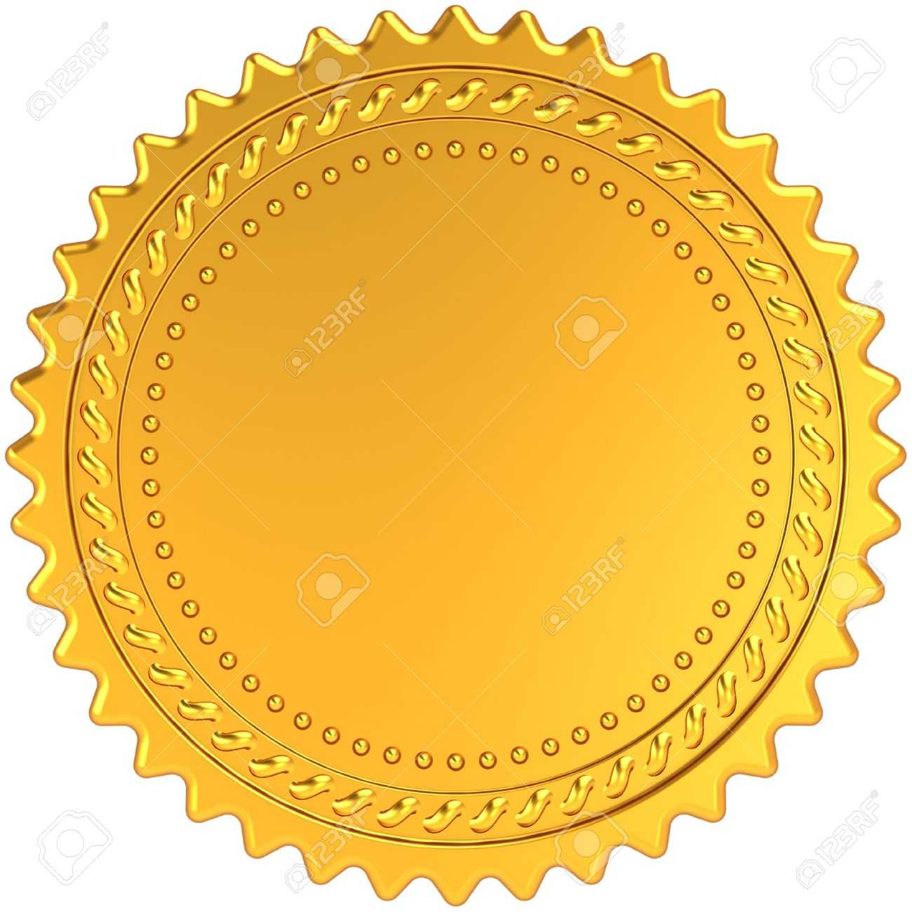 Golden Award Medal Blank Seal. Luxury Champion Badge Label. Certificate.. Within Blank Seal Template