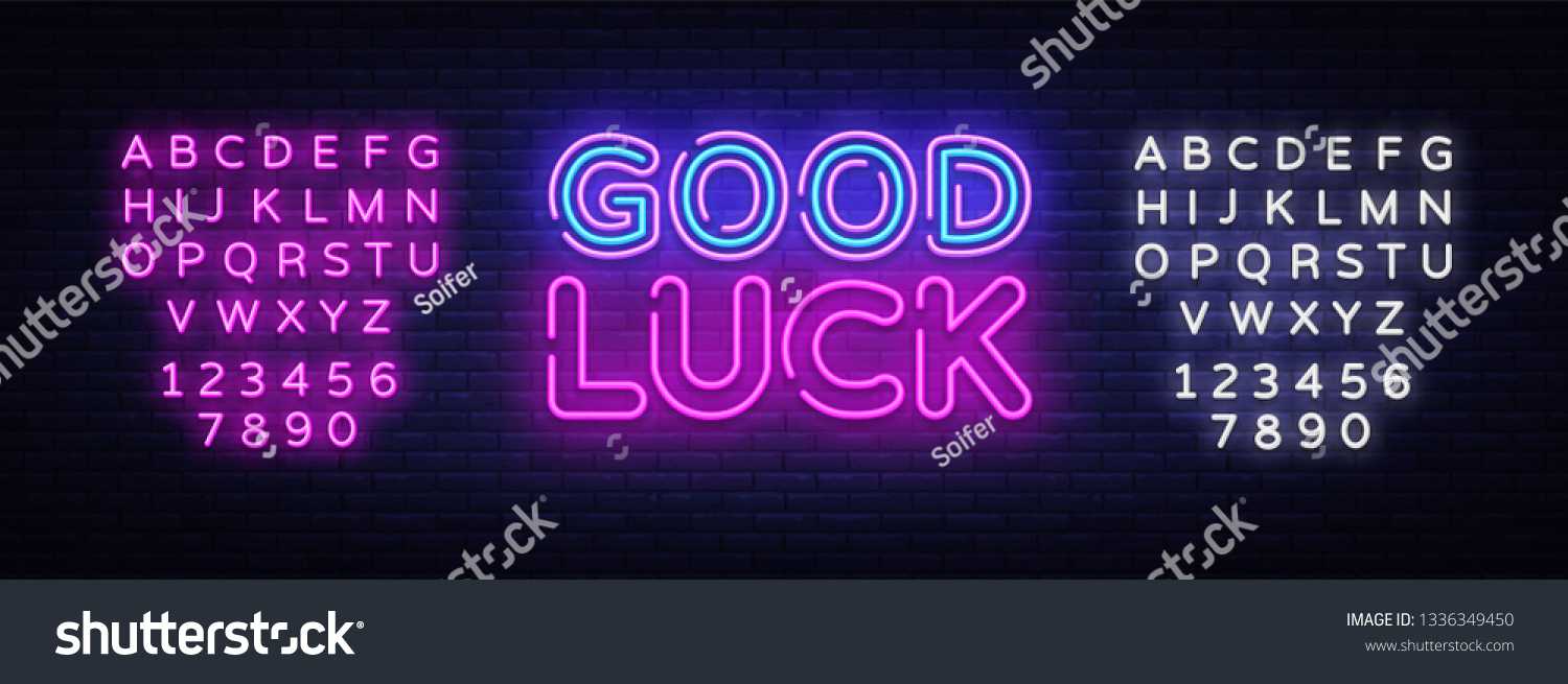 Good Luck Neon Sign Vector Good Stock Vector (Royalty Free In Good Luck Banner Template