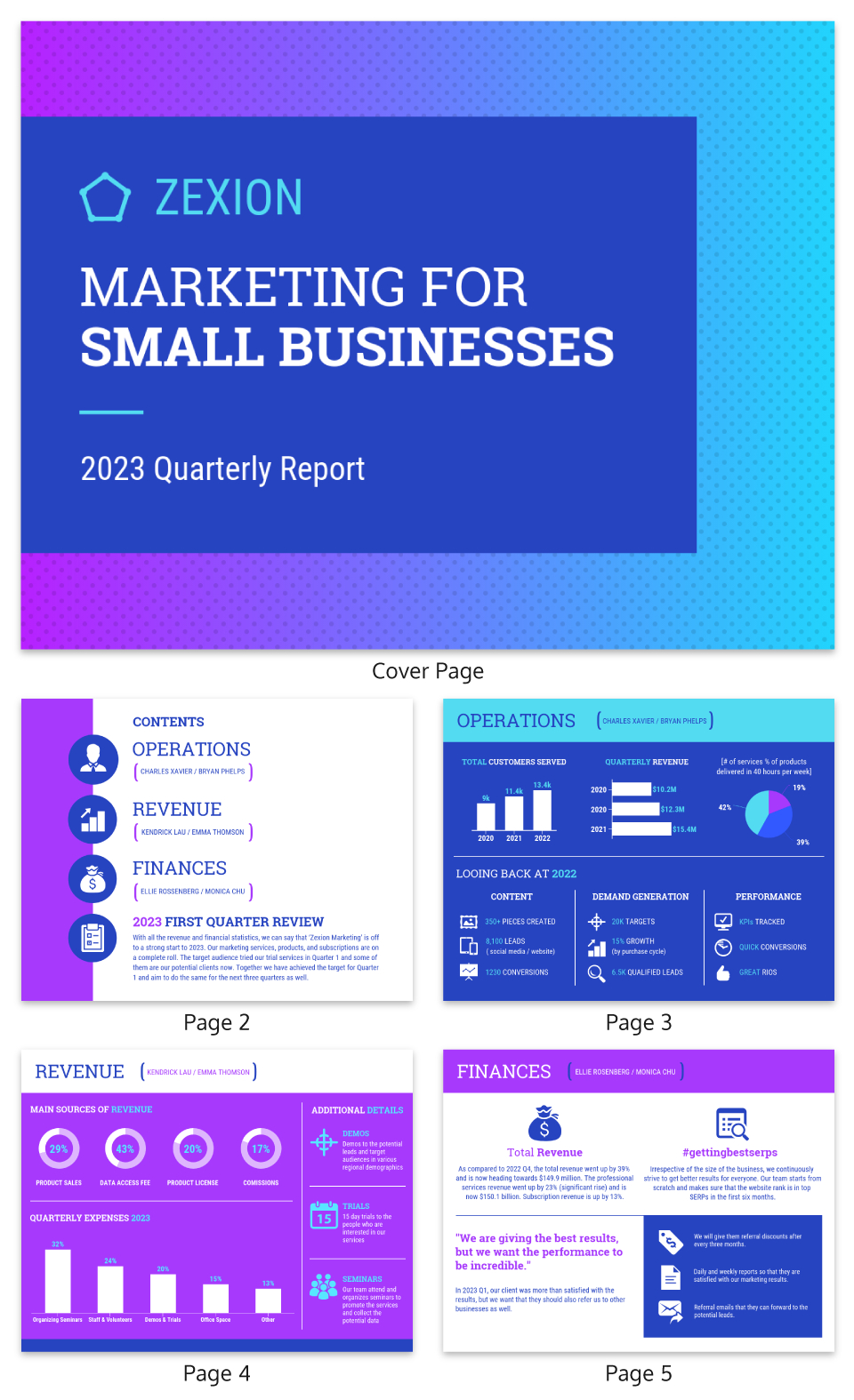 Gradient Business Marketing Quarterly Report Template Within Business Quarterly Report Template