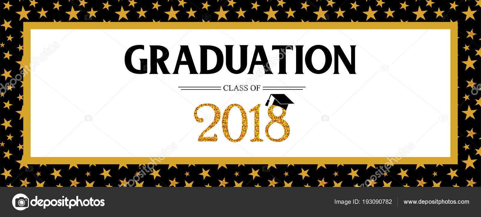 Graduation Class Of 2018 Greeting Banner Template. Vector With Graduation Banner Template