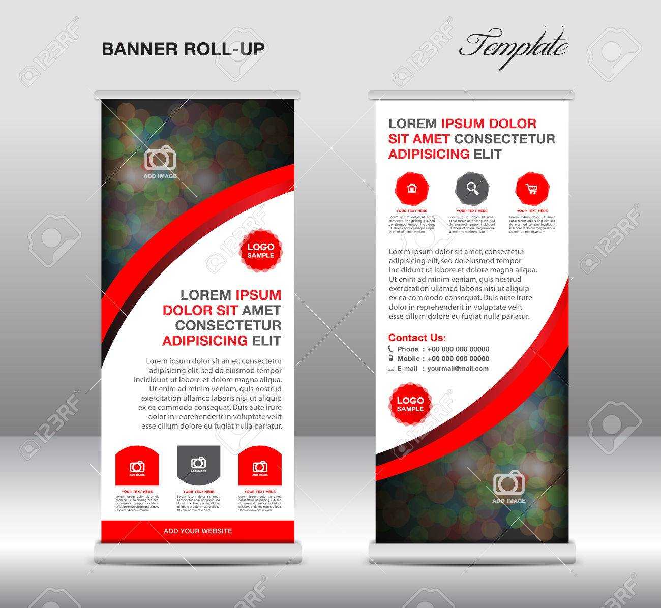 Green And Blue Roll Up Banner Stand Template, Stand Design,banner.. Within Pop Up Banner Design Template