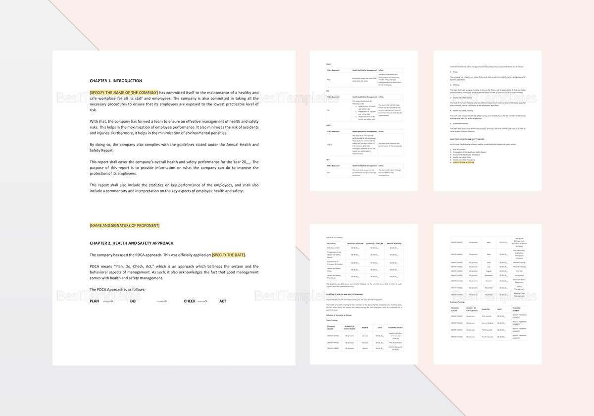Health And Safety Annual Report Template Inside Annual Health And Safety Report Template