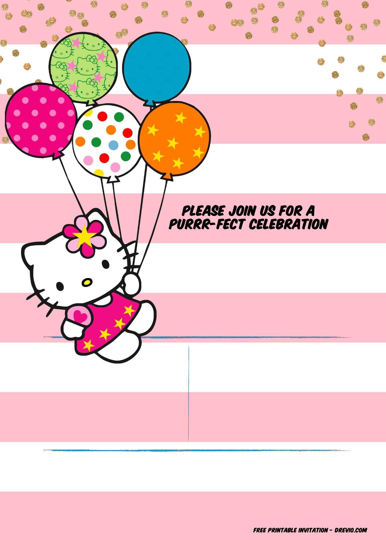 Hello Kitty Birthday Party Ideas – Invitations, Dress With Hello Kitty Banner Template