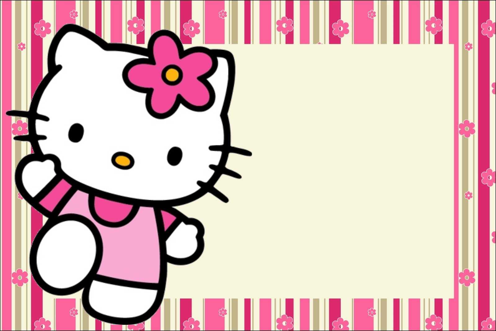 Hello Kitty With Flowers: Free Printable Invitations. - Oh Intended For Hello Kitty Birthday Banner Template Free