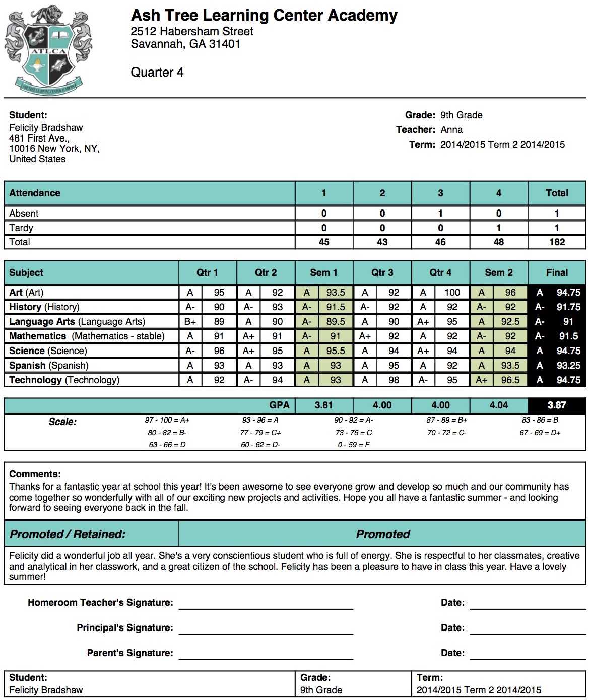 High School Report Card Sample - Report Card Templates In High School Student Report Card Template