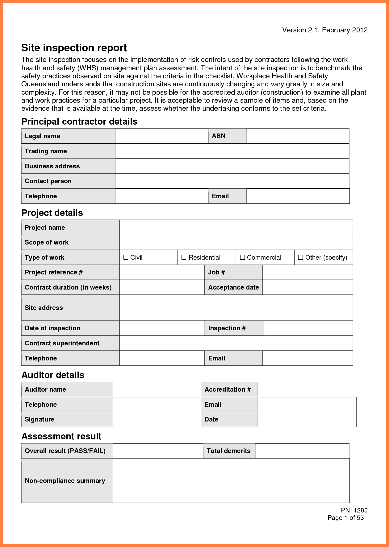 Home Inspection Report Template And 9 Construction Site With Regard To Site Visit Report Template