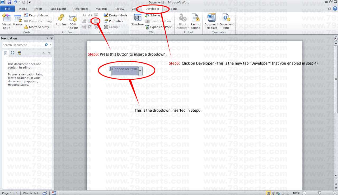 How To Add Drop Down Menu In Microsoft Word 2010? Throughout Word 2010 Templates And Add Ins
