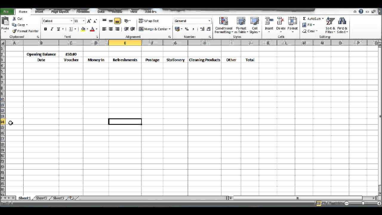 How To Create A Petty Cash Template Using Excel – Part 2 Within Petty Cash Expense Report Template
