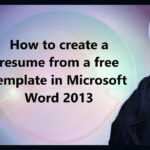 How To Create A Resume From A Free Template In Microsoft Word 2013 Throughout How To Create A Template In Word 2013