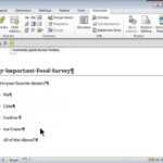 How To Create A Word Survey : Ms Word Skills with Poll Template For Word