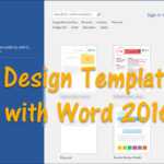 How To Design Template With Word 2016 – Wikigain For Word Macro Enabled Template