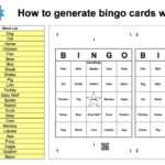 How To Generate Bingo Cards With A List Of Words Within Blank Bingo Card Template Microsoft Word