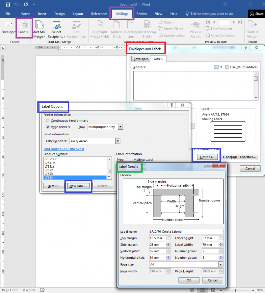 How To – How To Create Your Own Label Templates In Word For Word Label Template 16 Per Sheet A4