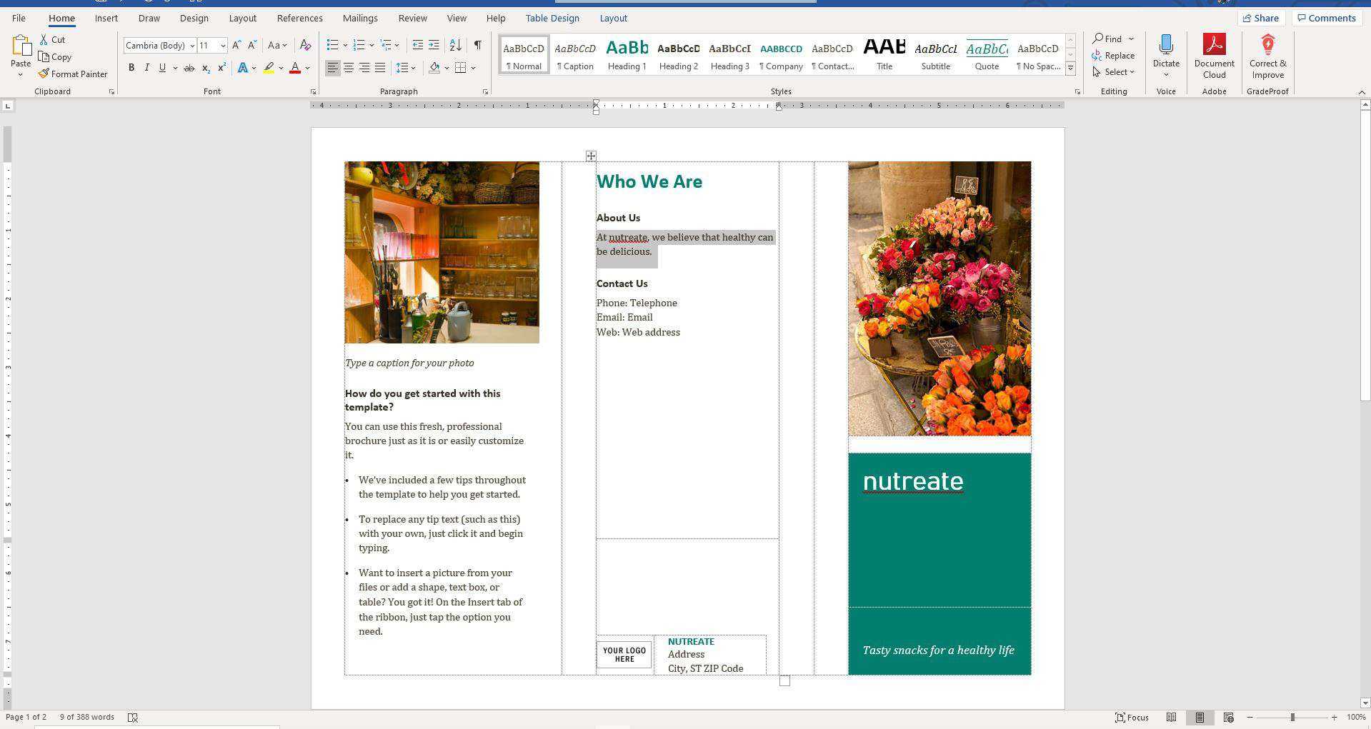 How To Make A Brochure On Microsoft Word In Free Brochure Templates For Word 2010