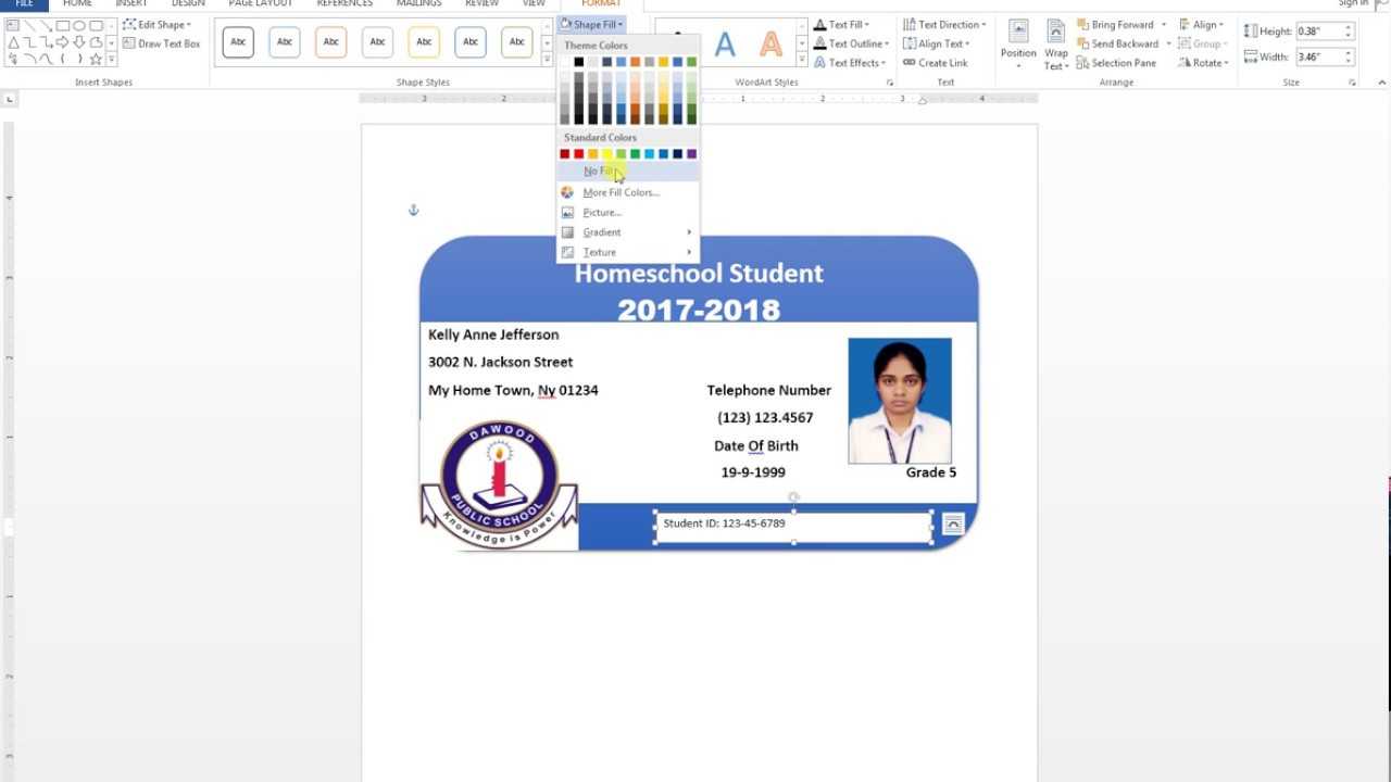 How To Make Id Card Design In Ms Word Urdu Tutorial For Id Badge Template Word