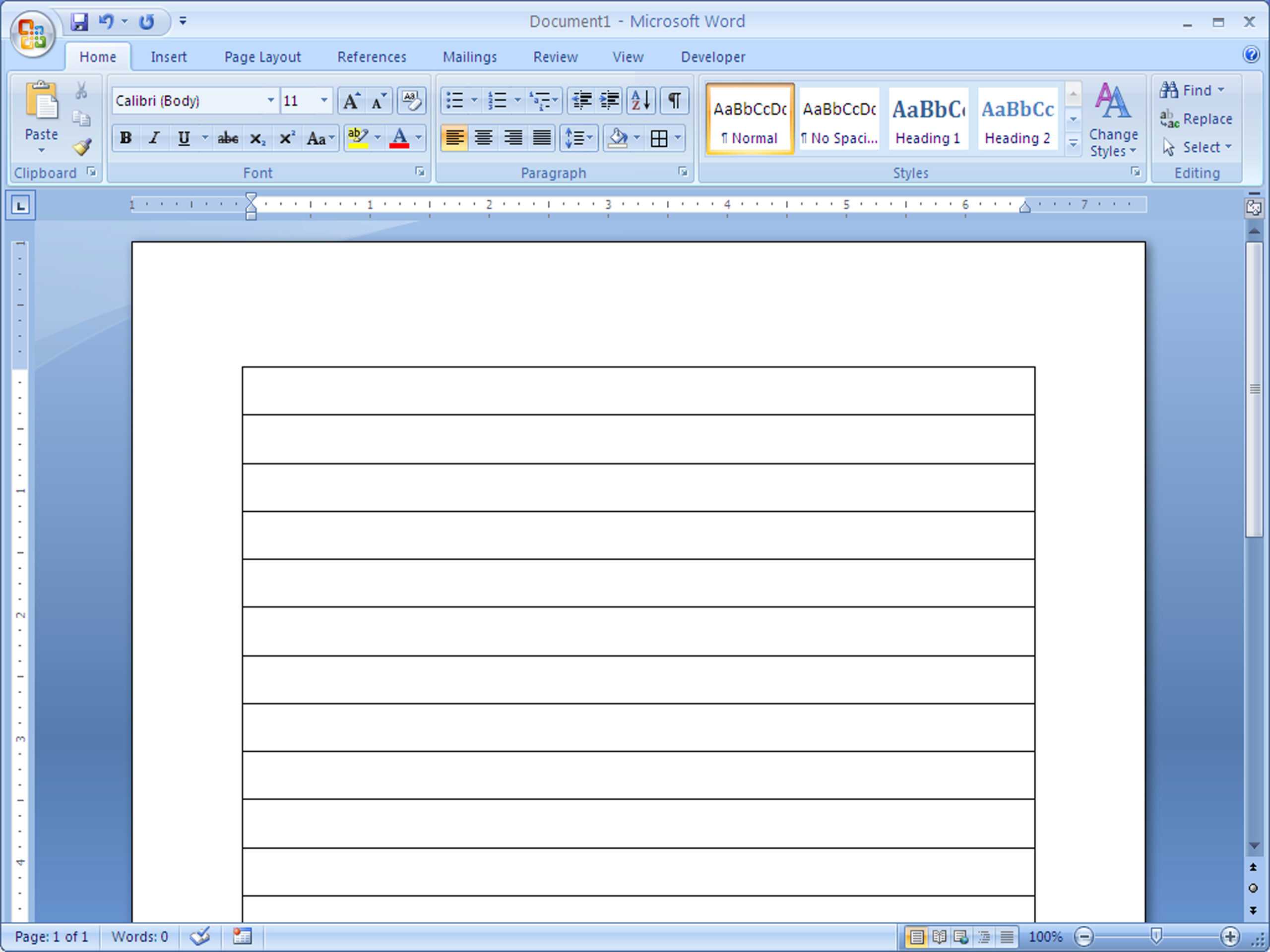 How To Make Lined Paper In Word 2007: 4 Steps (With Pictures) In Notebook Paper Template For Word 2010