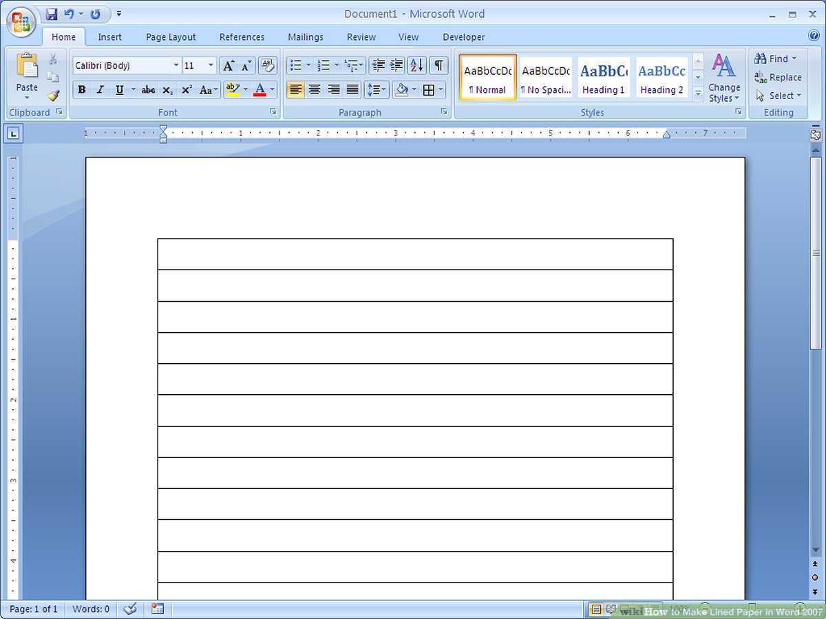 How To Make Lined Paper In Word 2007: 4 Steps (With Pictures) Within Ruled Paper Word Template