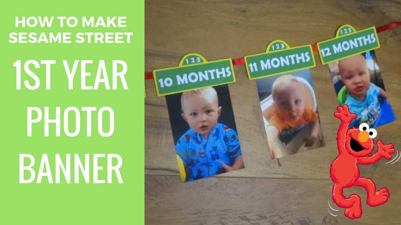 How To Make Sesame Street 1St Year Photo Banner | Free With Sesame Street Banner Template