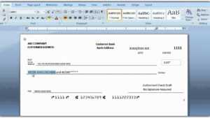 How To Print A Check Draft Template intended for Print Check Template Word