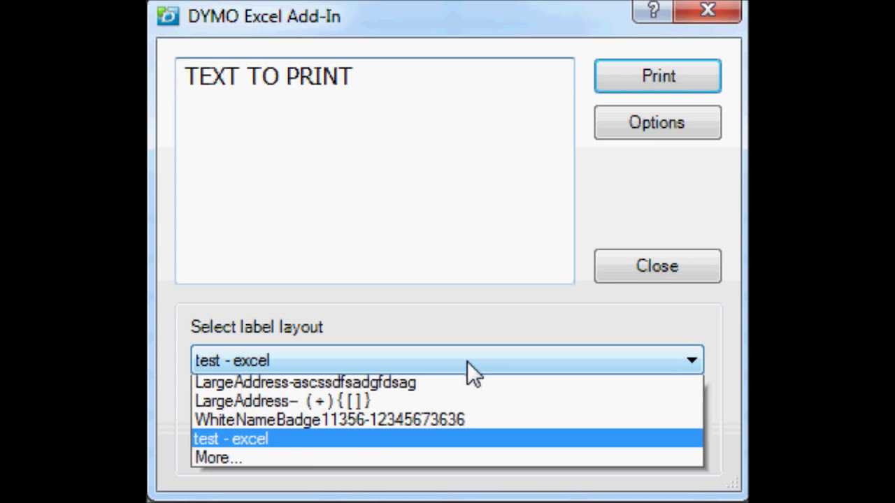 How To Print From Dymo Label Software Add In Windows Excel Pertaining To Dymo Label Templates For Word