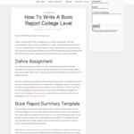How To Write A Book Report College Level – Bpi – The Regarding College Book Report Template
