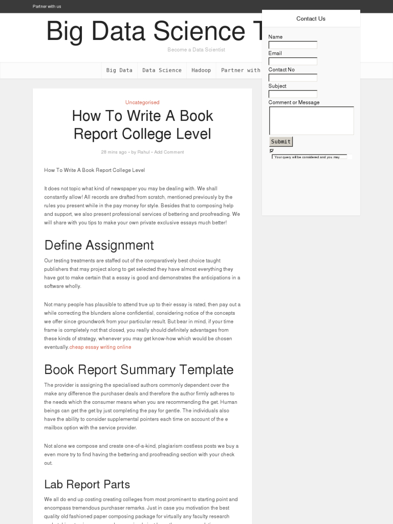 How To Write A Book Report College Level - Bpi - The Regarding College Book Report Template