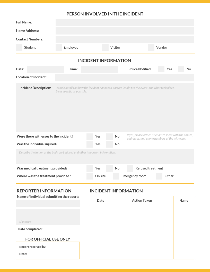 How To Write An Effective Incident Report [Templates] – Venngage For It Major Incident Report Template