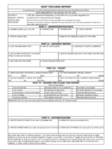 Hurt Feelings Report - Fill Online, Printable, Fillable throughout Hurt Feelings Report Template