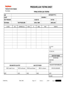 Hydro Test Form - Fill Online, Printable, Fillable, Blank pertaining to Hydrostatic Pressure Test Report Template