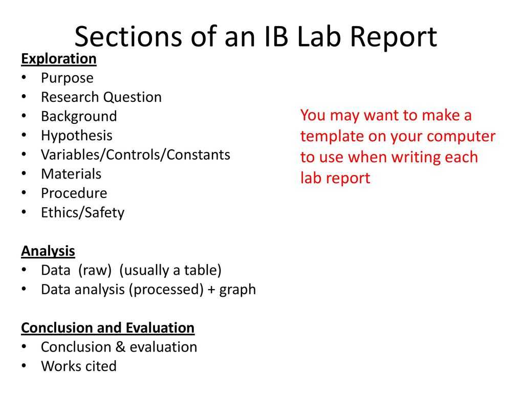 Ib Biology Lab Report Guidelines – Ppt Download In Ib Lab Report Template