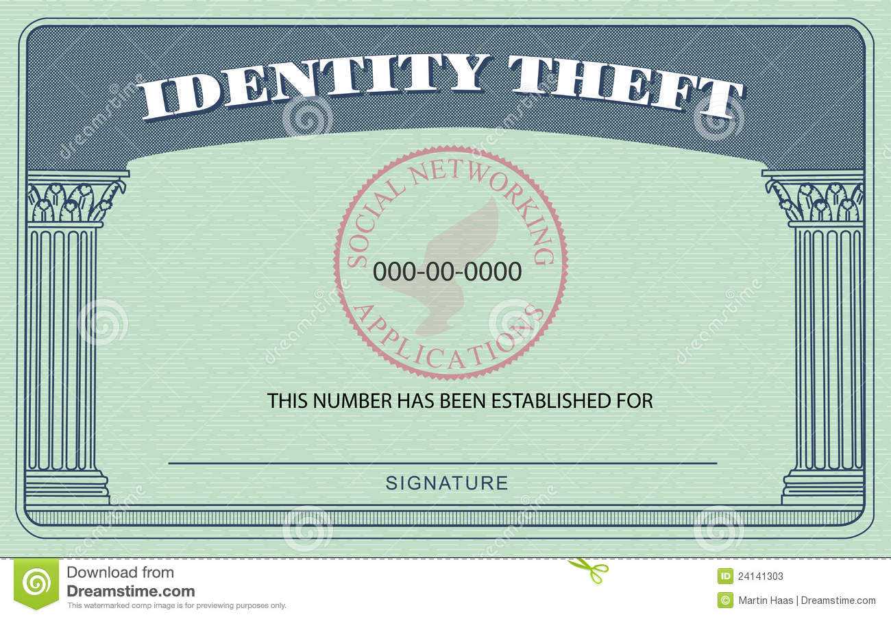 Identity Theft Card Stock Illustration. Illustration Of In Blank Social Security Card Template Download