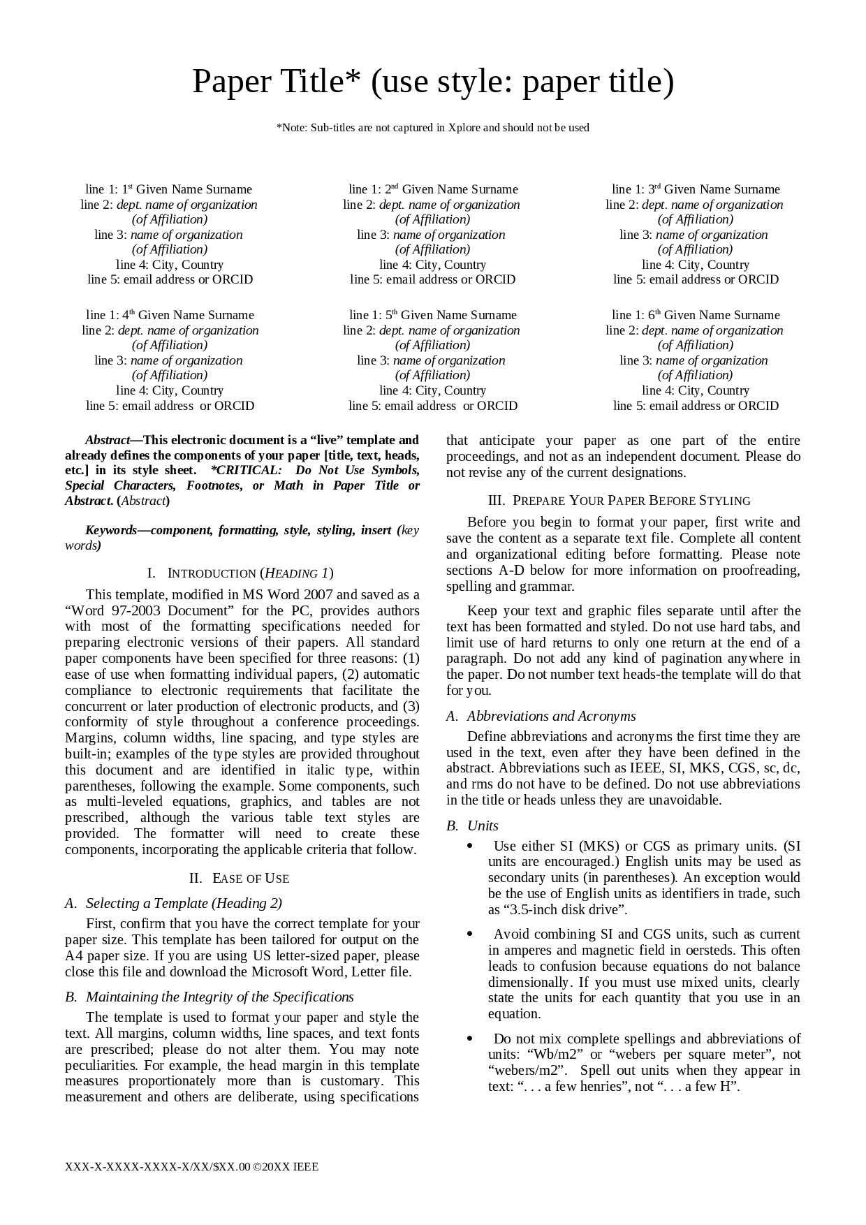 Ieee Format For Report – Docsity Throughout Ieee Template Word 2007