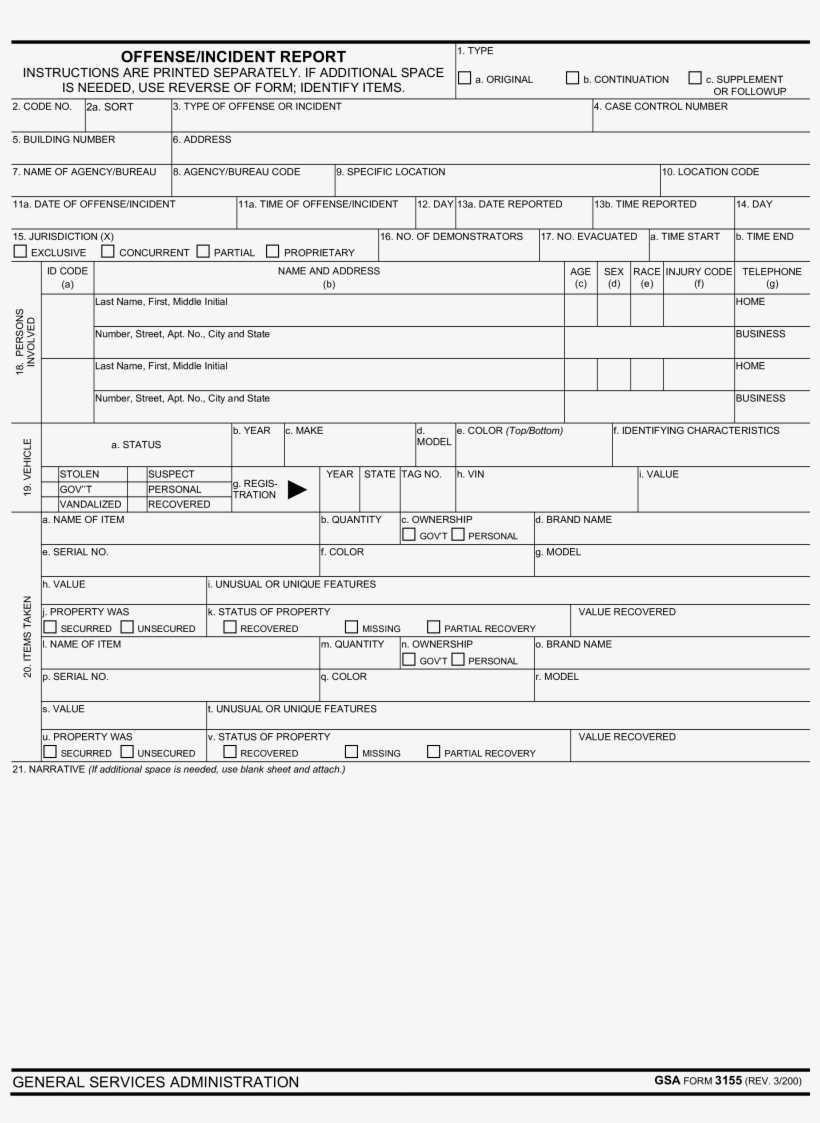 Image1 Blank Police Report F2A033Bd 866E 4F07 800D – Offense For Insurance Incident Report Template