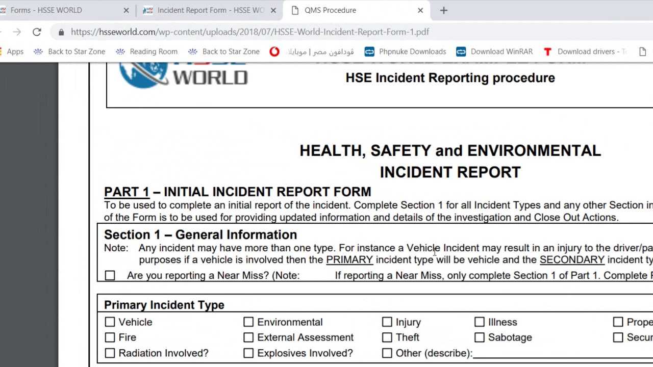 Incident Report Form – Hsse World Pertaining To Health And Safety Incident Report Form Template