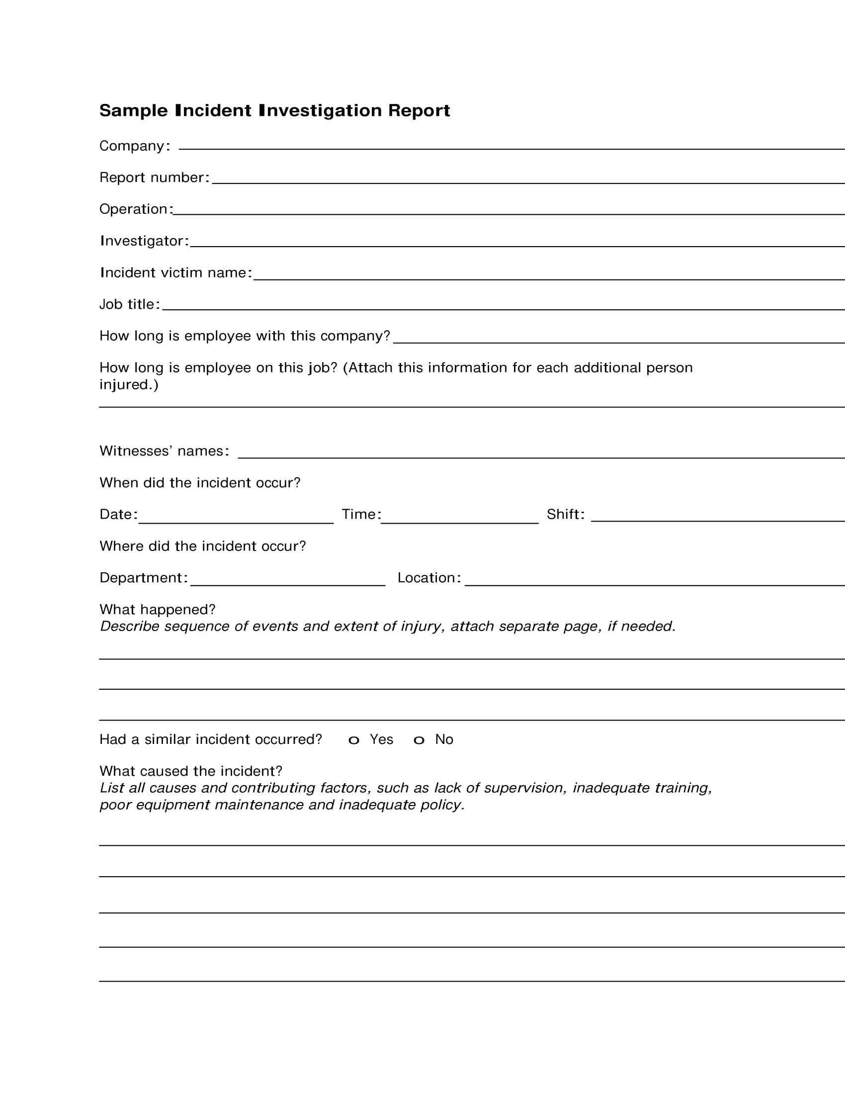 Incident Report Form Template Free Download – Vmarques Within Report Writing Template Free