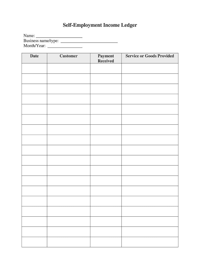 Income Ledger Template – Fill Online, Printable, Fillable With Regard To Blank Ledger Template