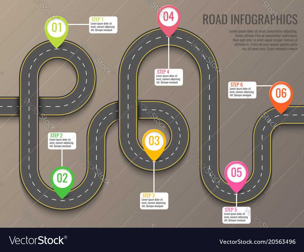 Infographics Template With Road Map Using Pointers Within Blank Road Map Template
