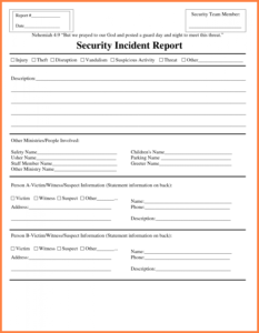 Information Technology Incident Report Template pertaining to Incident Report Form Template Doc