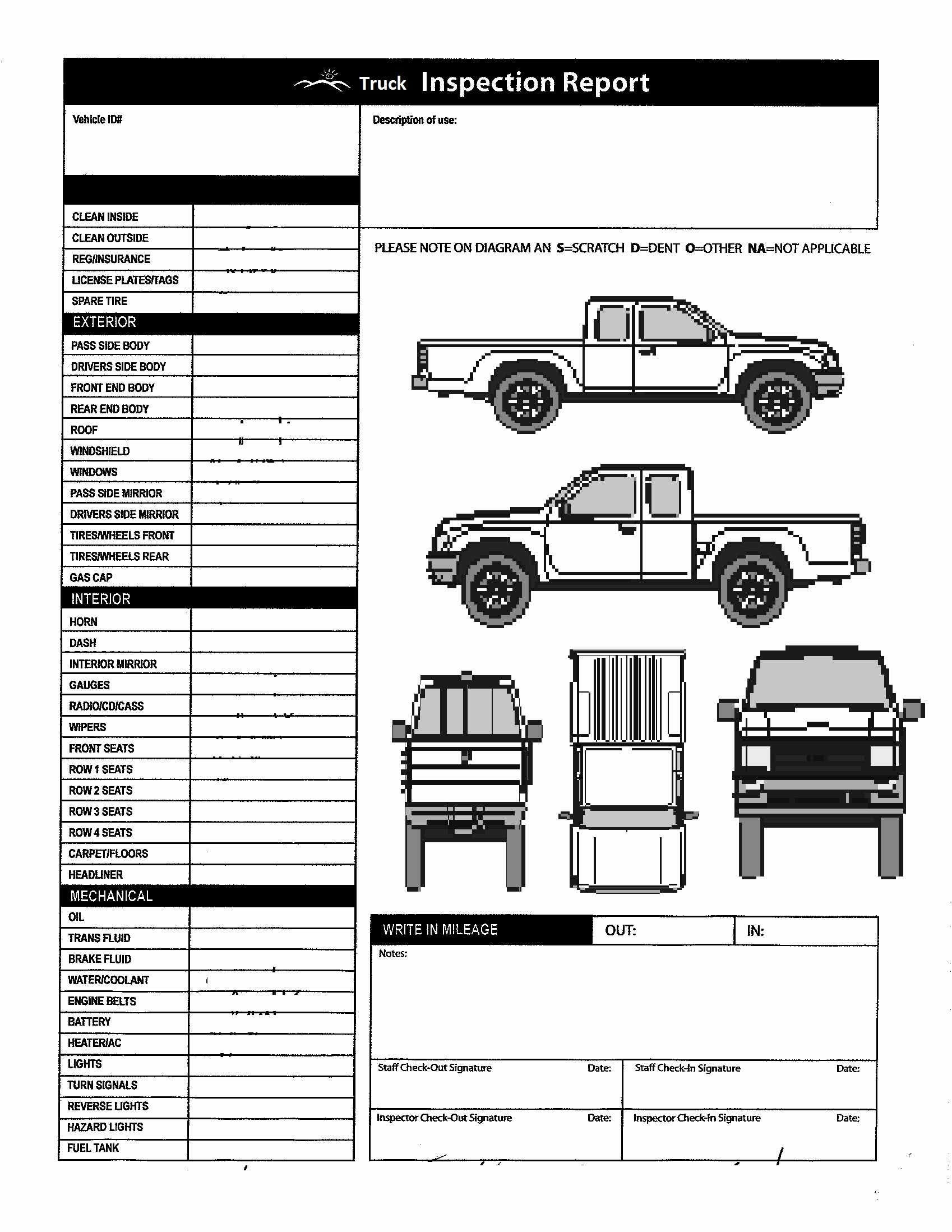 Inspection Spreadsheet Template Vehicle Checklist Excel In Vehicle Checklist Template Word