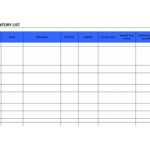 Inventory List Template For Blank Medication List Templates